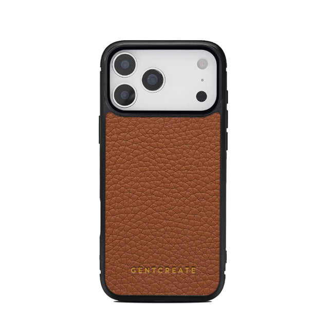 Funda de cuero para iPhone con estampado de guijarros