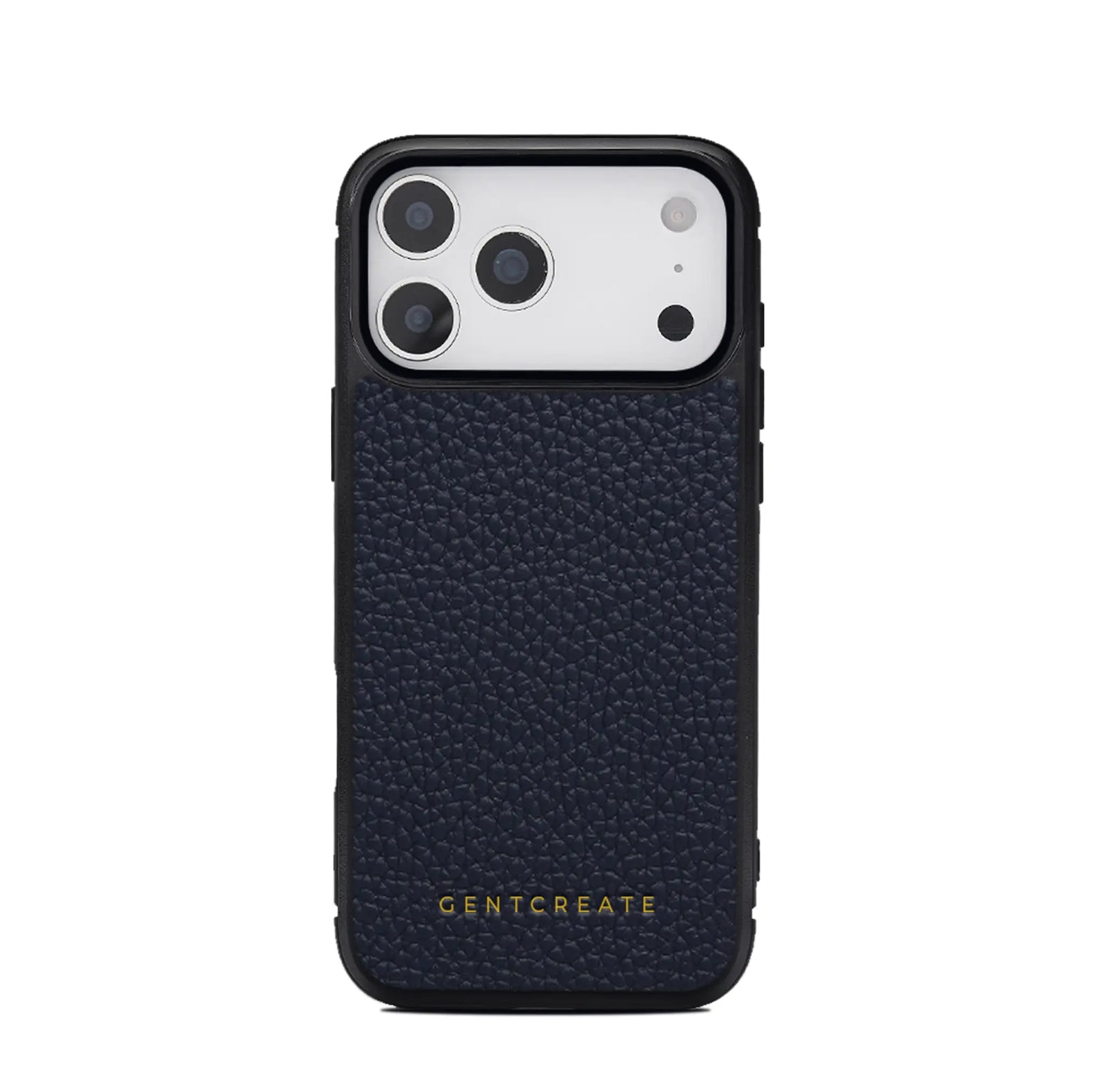 Leather iPhone Case Pebble Pattern, iPhone 17 Air / Navy Leather iPhone Case Pebble Pattern, iPhone 17 Air / Navy