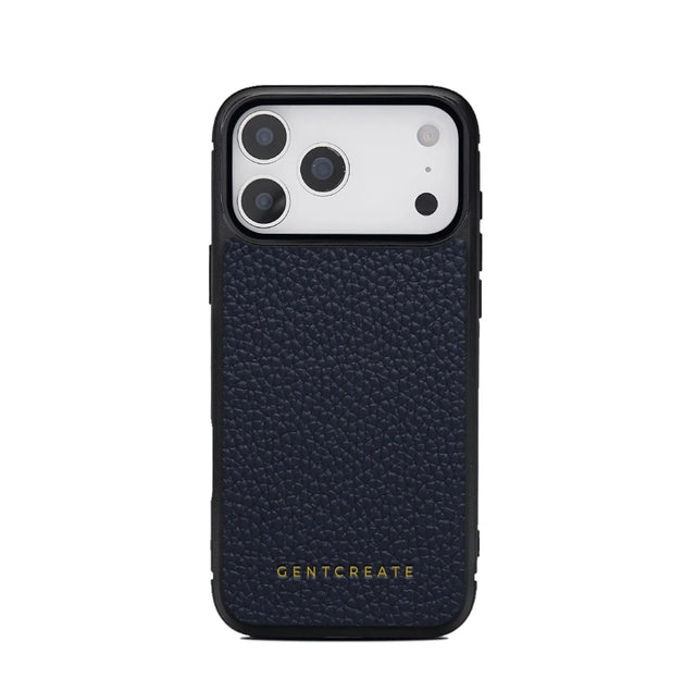 Funda de cuero para iPhone 17 en color navy de Gentcreate