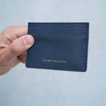 Navy Blue Lizard Leather Cardholder By Gentcreate