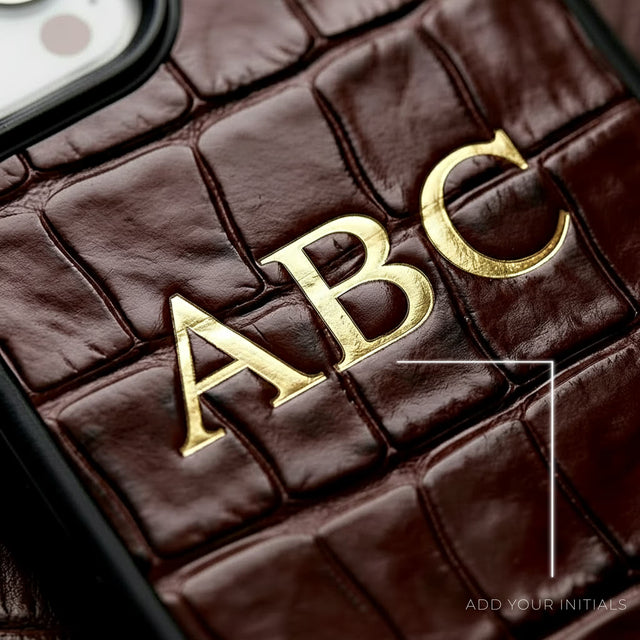 Leather iPhone Case Croco Glossy