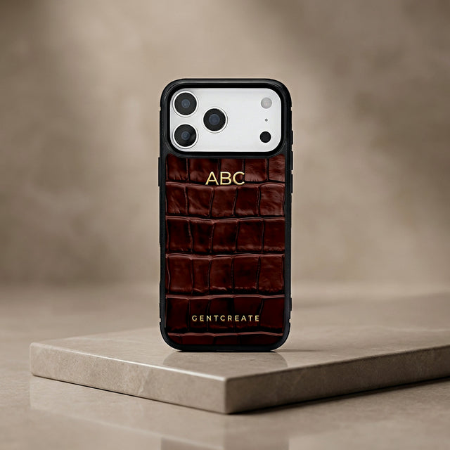 Leather iPhone Case Croco Glossy