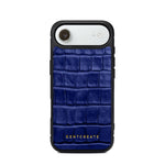 Blue iPhone 17 Air textured phone case with 'GENTCREATE' branding on a white background