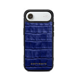 Blue iPhone 17 Air textured phone case with 'GENTCREATE' branding on a white background