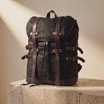 Black Retro Backpack Esme with Brass Hardware by GENTCREATE – Waxed Canvas Rucksack Video © GENTCREATE