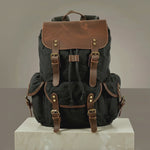 Black Waterproof Retro Backpack with Leather Trim by GENTCREATE – Vintage Rucksack Video © GENTCREATE