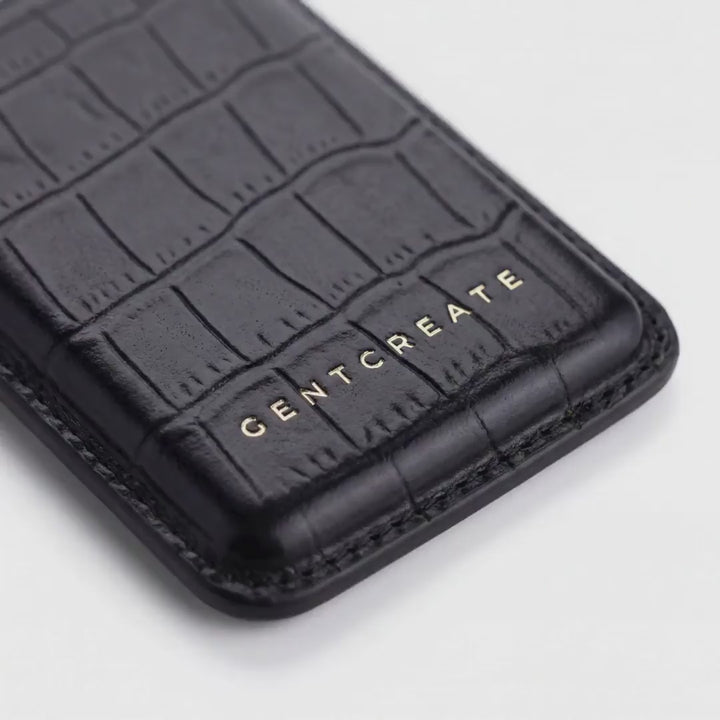Black MagSafe cardholder in black color for all MagSafe iPhones by  GENTCREATE