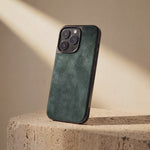 Dark Green Alcantara Suede iPhone 14 Case by GENTCREATE – Luxury Phone Case Video © GENTCREATE