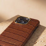Brown Crocodile Pattern Leather iPhone Case by GENTCREATE – Handmade Luxury Video © GENTCREATE