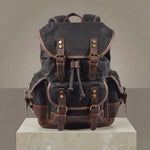 Black Waterproof Canvas & Leather Backpack by GENTCREATE – Vintage Rucksack Video © GENTCREATE