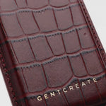 Burgundy MagSafe crocodile cardholder wallet by GENTCREATE