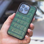 Leather iPhone Case Croco Glossy