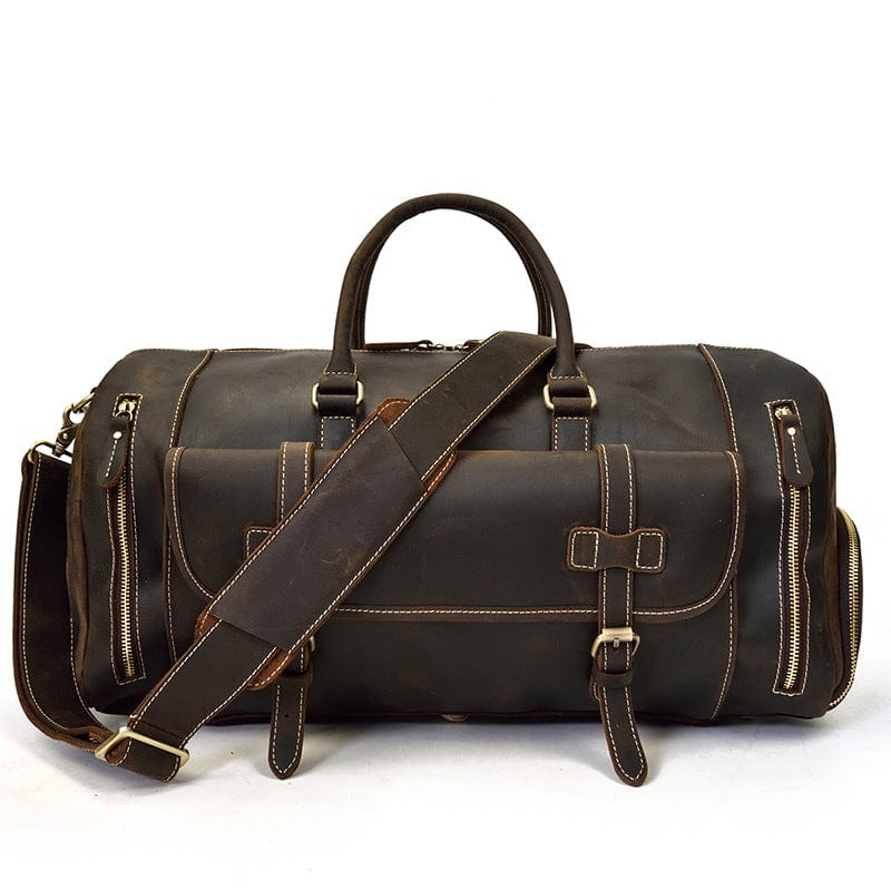 Retro Crazy Horse Skin Travel Bag Men's Large Capacity Luggage Bag - Gentcreate