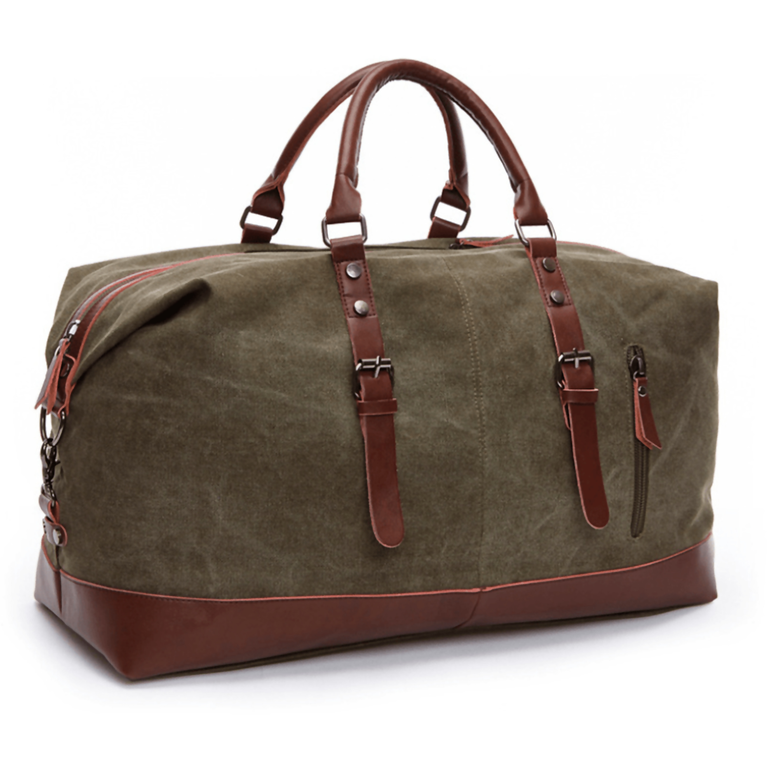 canvas travel duffel bags Medium Heritage Commuter Grey / Brow rugged look Flynn 20" Waxed Canvas Weekender