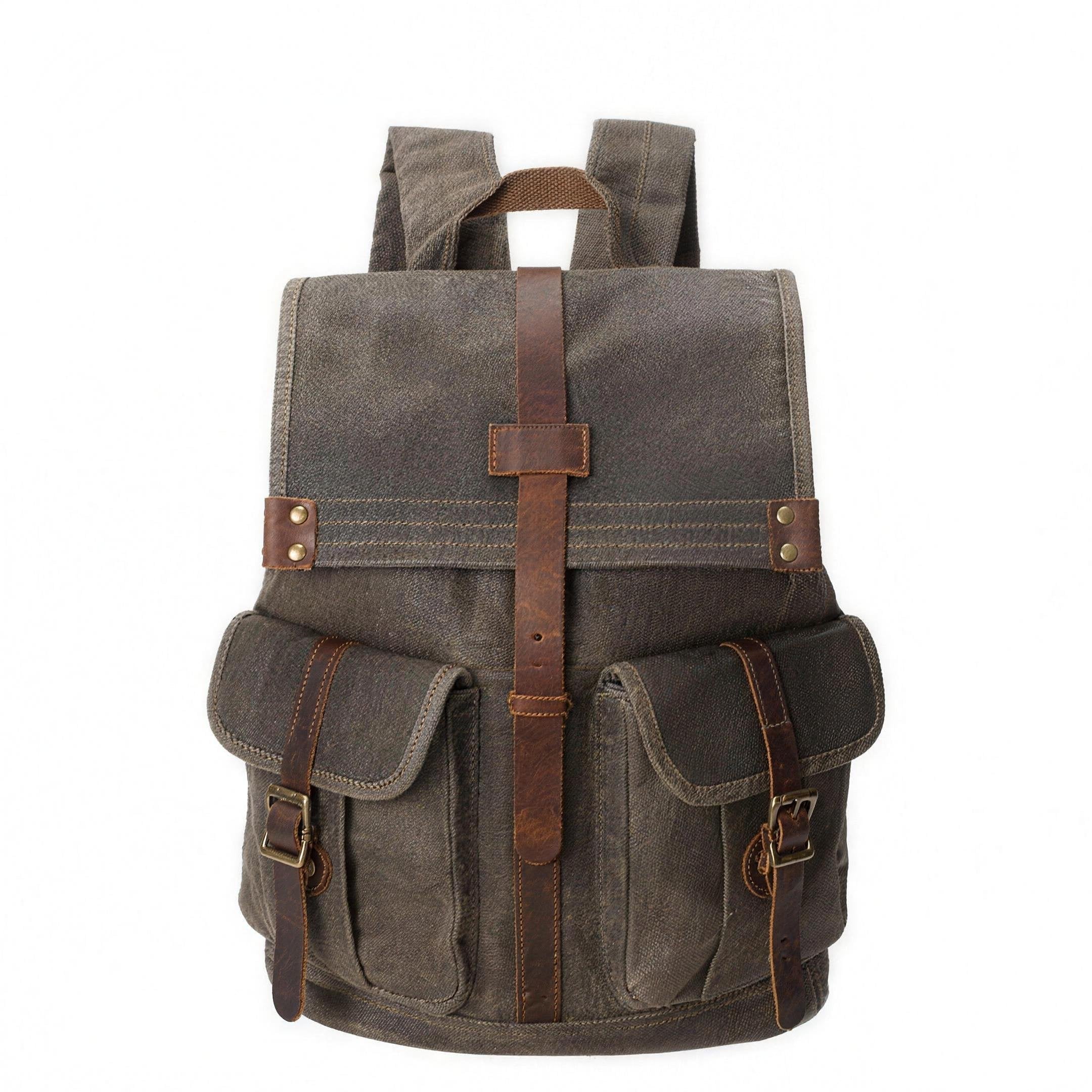 Waxed Canvas Retro Backpack Pone 16L Laptop