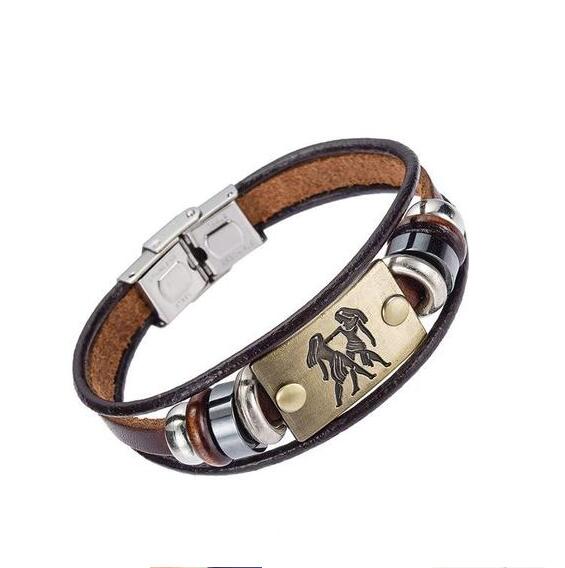 Zodiac Leather Bracelet "Constellatio" - Gentcreate