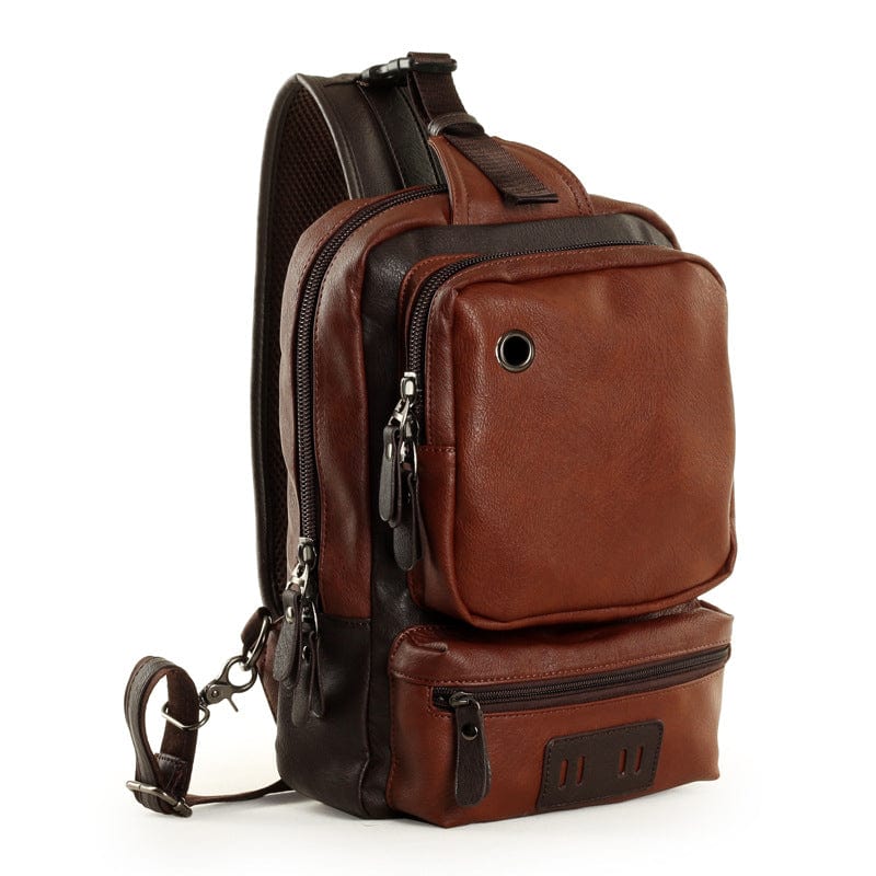 Leather Crossbody Backpack "Singularis" - Gentcreate