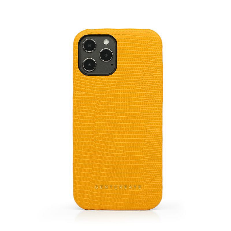 Yellow Leather iPhone Case Lizard Pattern By Gentcreate