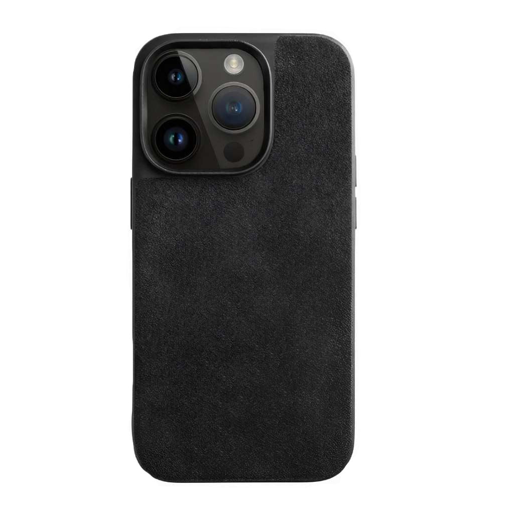 Svart Alcantara iPhone 14-fodral av Gentcreate