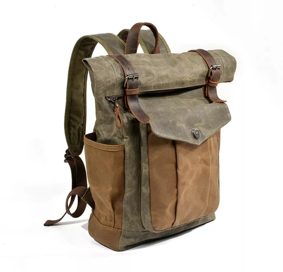 Men's Retro Vintage Canvas Backpack Deliciae, Brown — Travel Laptop Bag