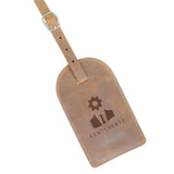 Brown Leather Tag For Bags And Backpacks - Gentcreate