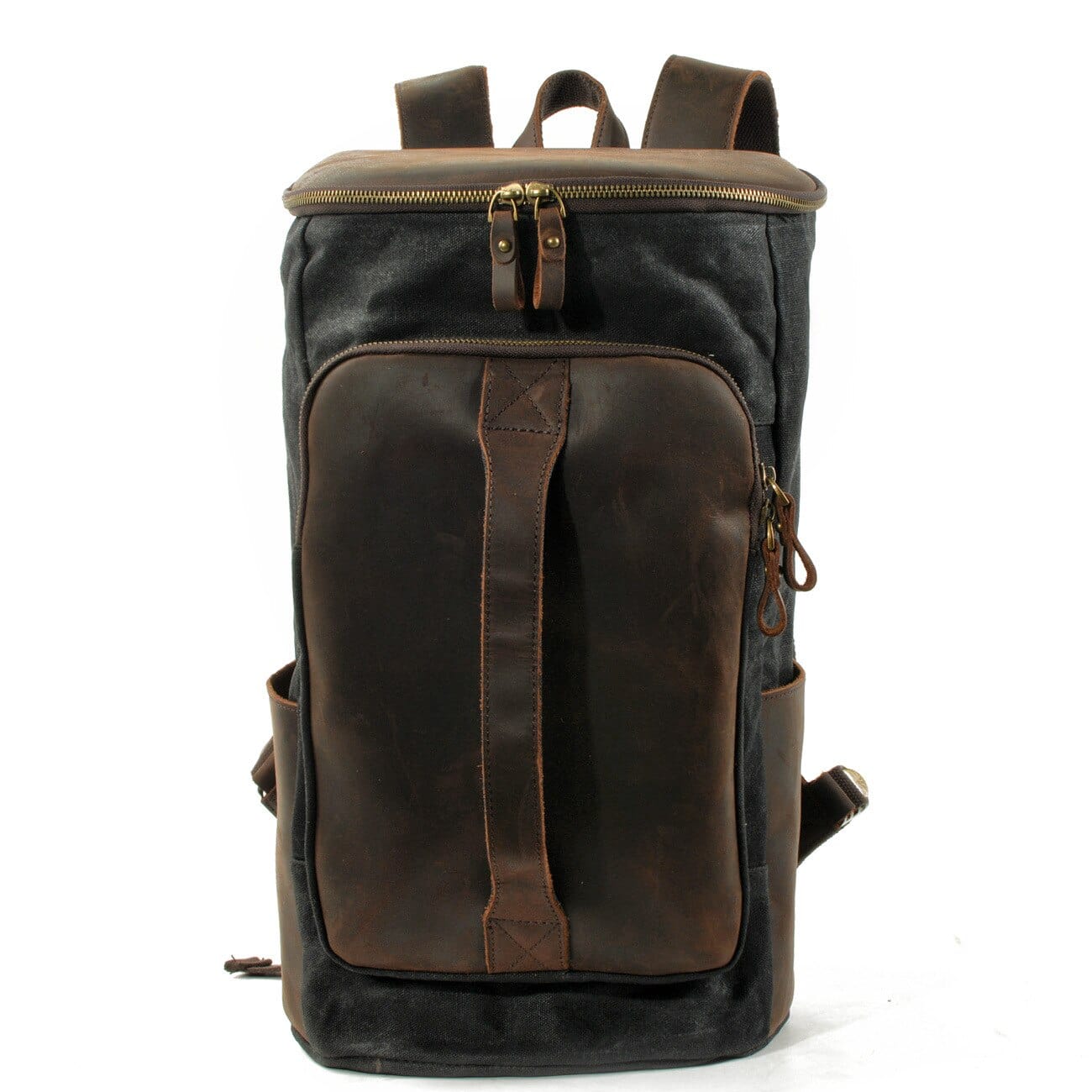 canvas leather travel backpack Vintage Backpack Verbatim, Gray