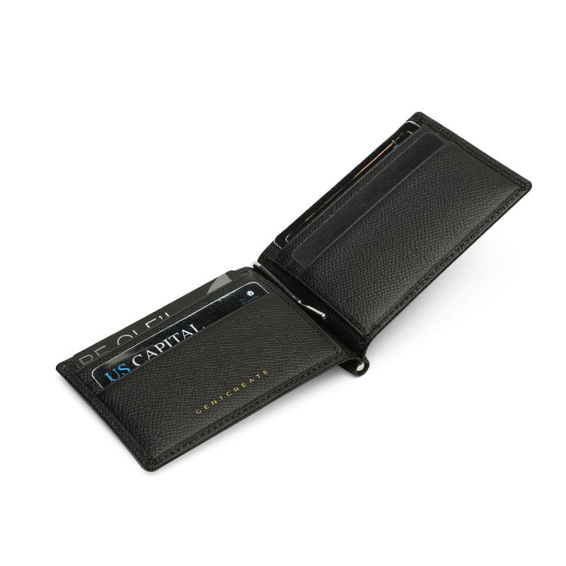 Black Thin Genuine Epsom Leather Wallet By GENTCREATE