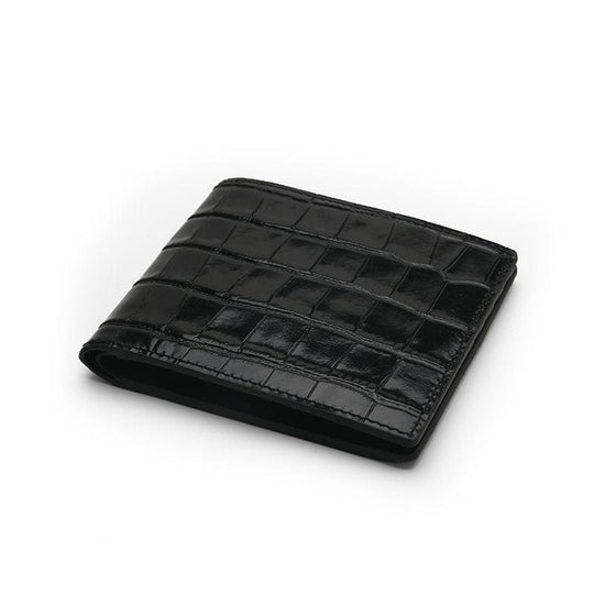 Black Glossy Leather Bifold Wallet By Gentcreate