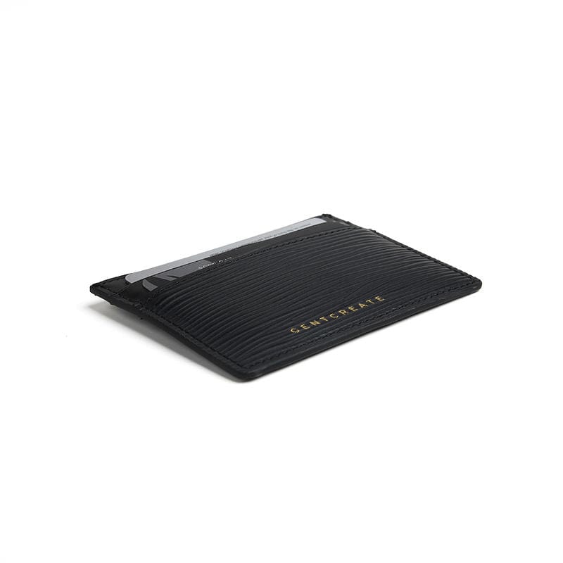 Black Leather Card Holder Wave Pattern by Gentcreate