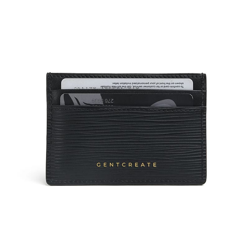 Black Leather Card Holder Wave Pattern by Gentcreate