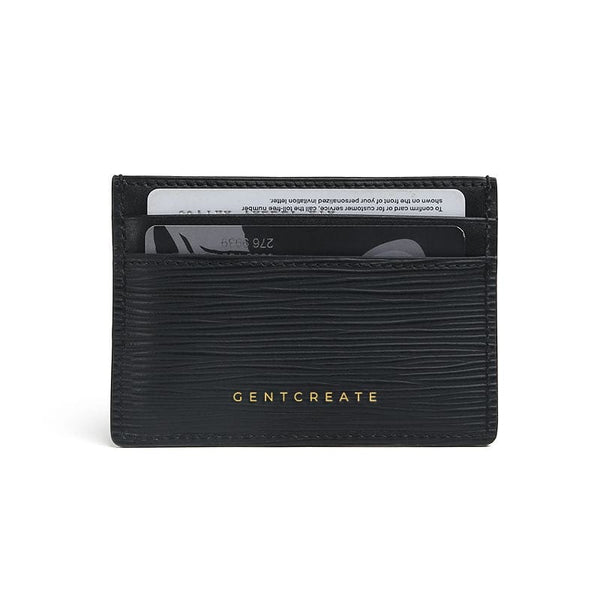   名刺入れ　WAVE card holder Wave Pattern Leather Card Holder Italian Calfskin | GENTCREATE