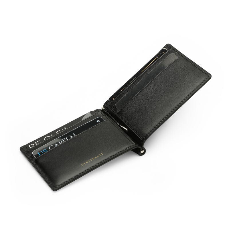 Crocodile Black Leather Money Clip Wallet By Gentcreate