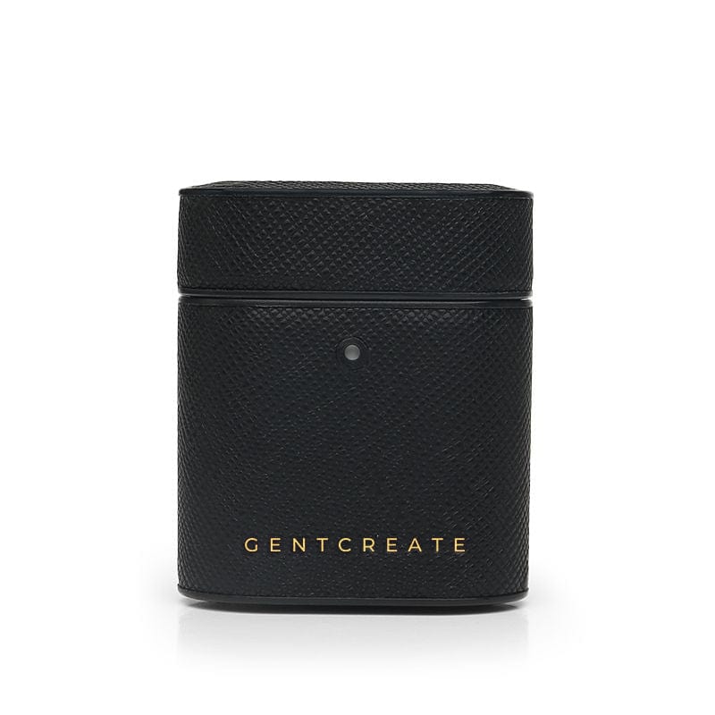 Black Saffiano Leather AirPods Case by Gentcreate