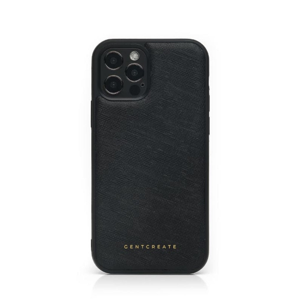 Saffiano Leather iPhone Black Case by Gentcreate