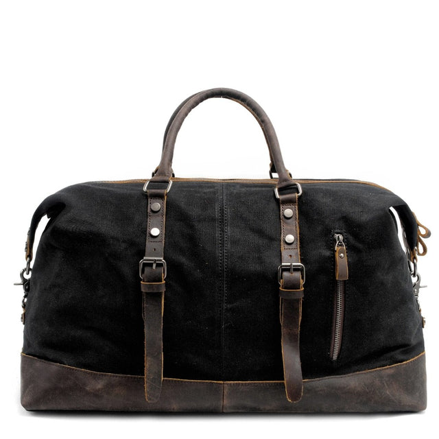 Bolsa de cuero vintage negra "Antiquus" - Gentcreate
