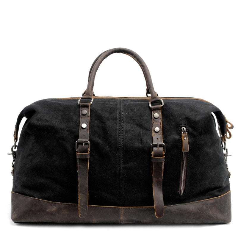 Black Vintage Leather Bag "Antiquus" - Gentcreate
