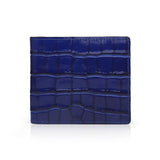Blue Glossy Leather Bifold Wallet By Gentcreate
