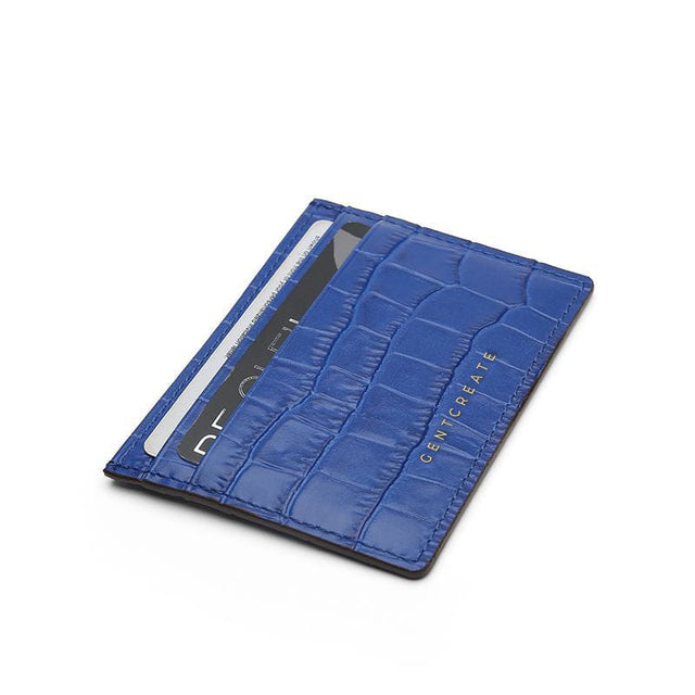 Porte-cartes en cuir bleu mat par Gentcreate.jpg
