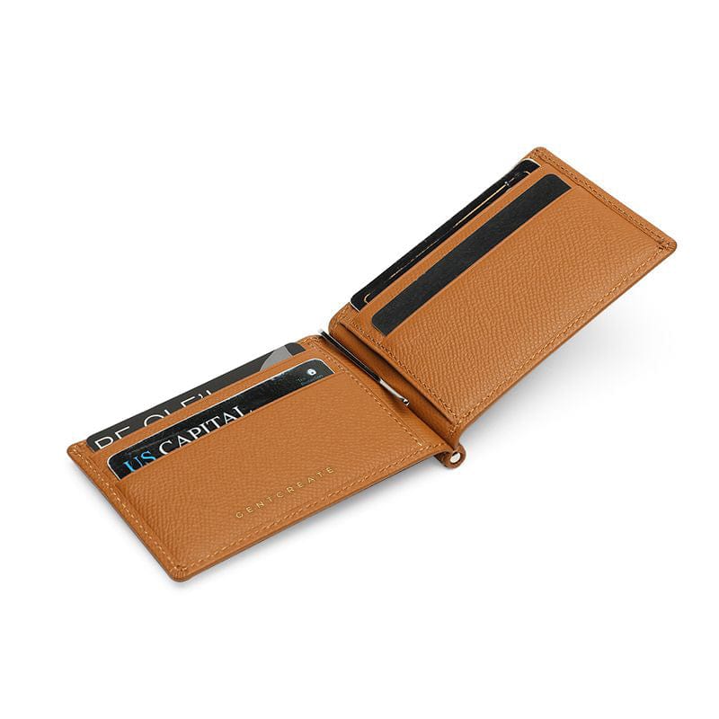 Brown Thin Genuine Epsom Leather Wallet By GENTCREATE