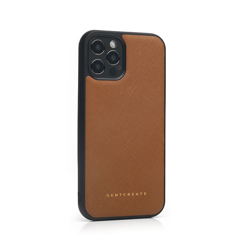 Saffiano Leather iPhone Light Brown Case by Gentcreate