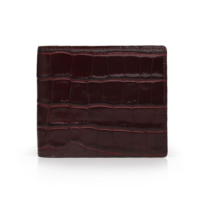 Burgundy Glossy Leather Bifold Wallet By Gentcreate
