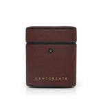 Burgundy Saffiano Leather AirPods Case by Gentcreate