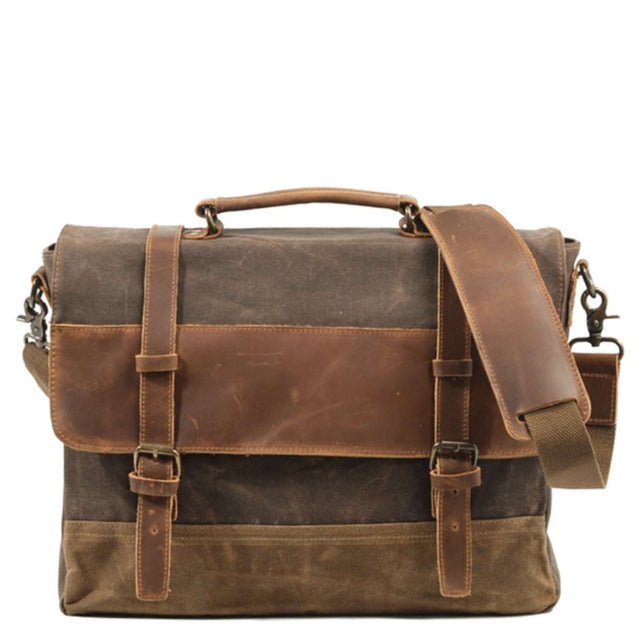 Bolso mensajero de lona encerada "Negotium"