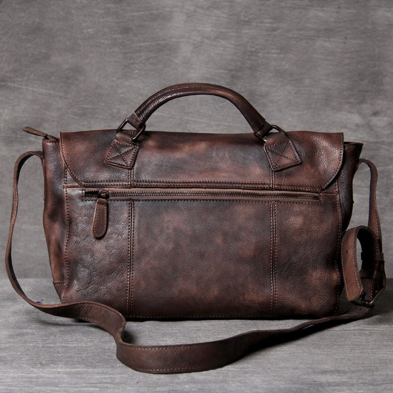 Brown Leather Messenger Bag "Dux" - Gentcreate