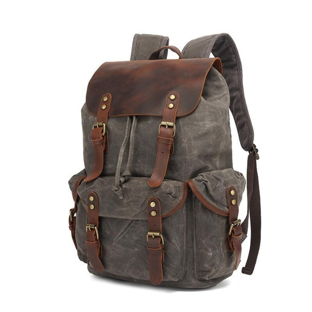 Gray Waterproof Retro Backpack - Gentcreate