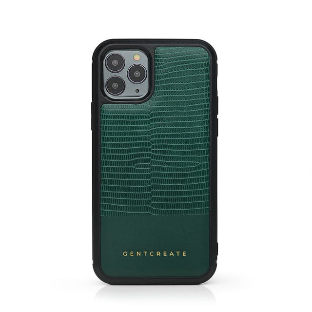 그린 가죽 아이폰 케이스 도마뱀 패턴 - 젠트크리에이트.jpg