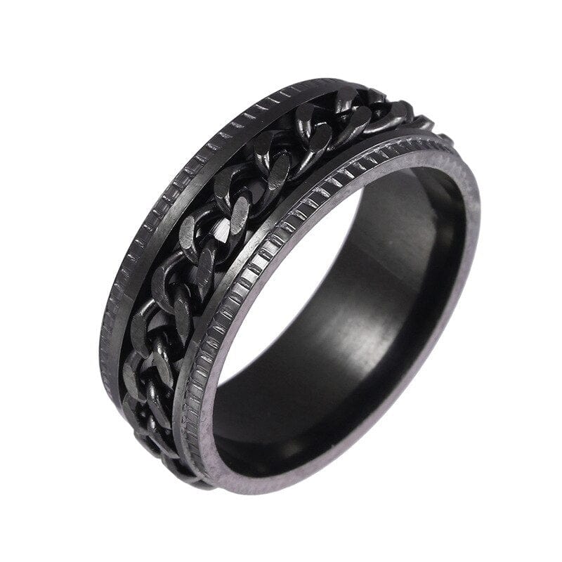 2021 Fashion New  Spinner Rings For Men Simple 8 Mm Width Stainless Steel Rotatable Men Rings Jewelry Gift - Gentcreate