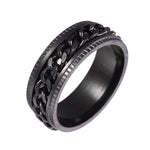 2021 Fashion New  Spinner Rings For Men Simple 8 Mm Width Stainless Steel Rotatable Men Rings Jewelry Gift - Gentcreate