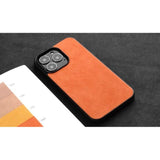 Orange Alcantara Suede iPhone 14 Case By Gentcreate