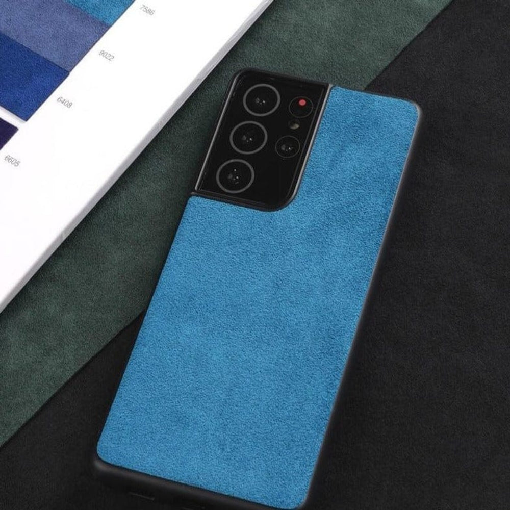 Light Blue Alcantara Samsung Case - Gentcreate